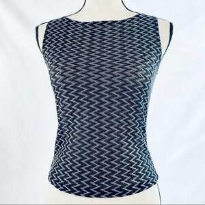 TASTY Sheer Chevron Blouse